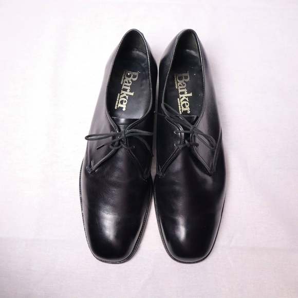 Barker Black Leather Derby Dress Shoes UK 7 / US 8 Made in England - Picture 1 of 7